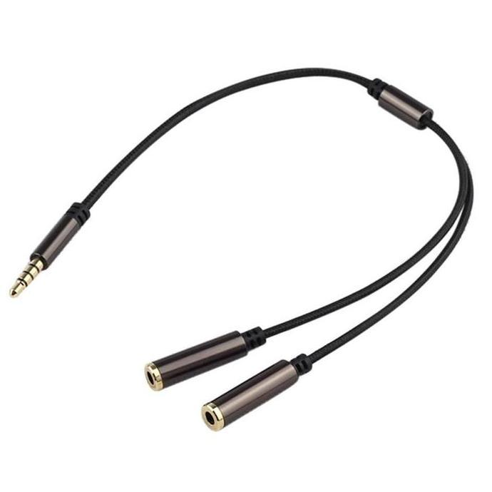 gacorrriki / AVPRO AVC159 3.5mm TRRS 4-pole Splitter for Headset Mic Braided 30cm B Diskon
