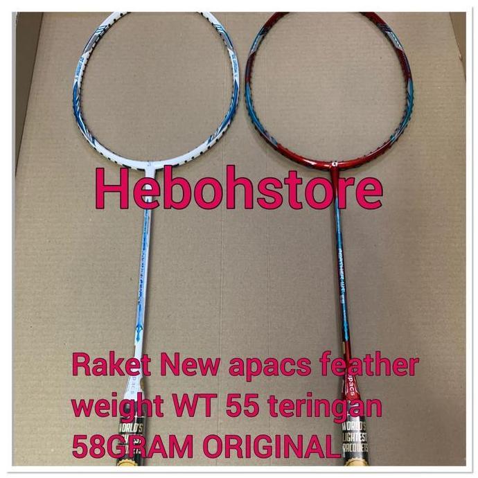 st_projector Raket Badminton NEW Apacs FEATHER WT.55 nanotec kuat 35 LBS berat 58gr Diskon