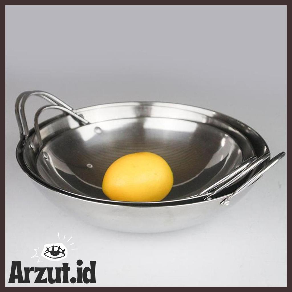 Berkualitas Wajan Mini Stainless Steel / Kuali Mini Katel Bar Penggorengan Kecil / Kuali Serabi / Ku