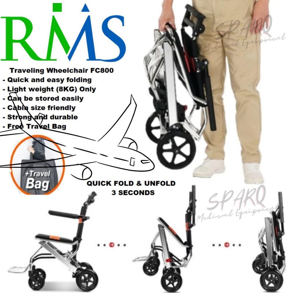 Korsi Roda Travel Fc800 / Kursi Roda Umroh Haji Travel Masuk Cabin Pesawat + Tas