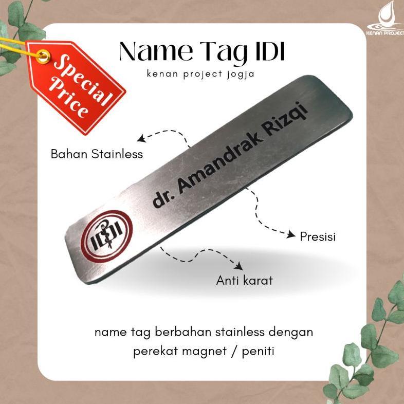 Name Tag Dokter / Name Tag IDI / Nama Dada / Name Tag / Papan Nama / Nama Dada Resin / Nama Dada Sta