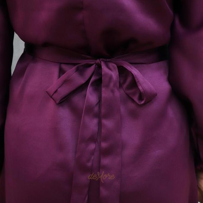 Khza- Maxi Dress Silk Meh Gamis Brukat Muslim Desa Pesta Lebaran | Amanda