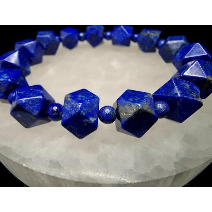 Gelang Batu Lapis Lazuli Lazuri Afghanistan Cutting 5A 10mm C1459