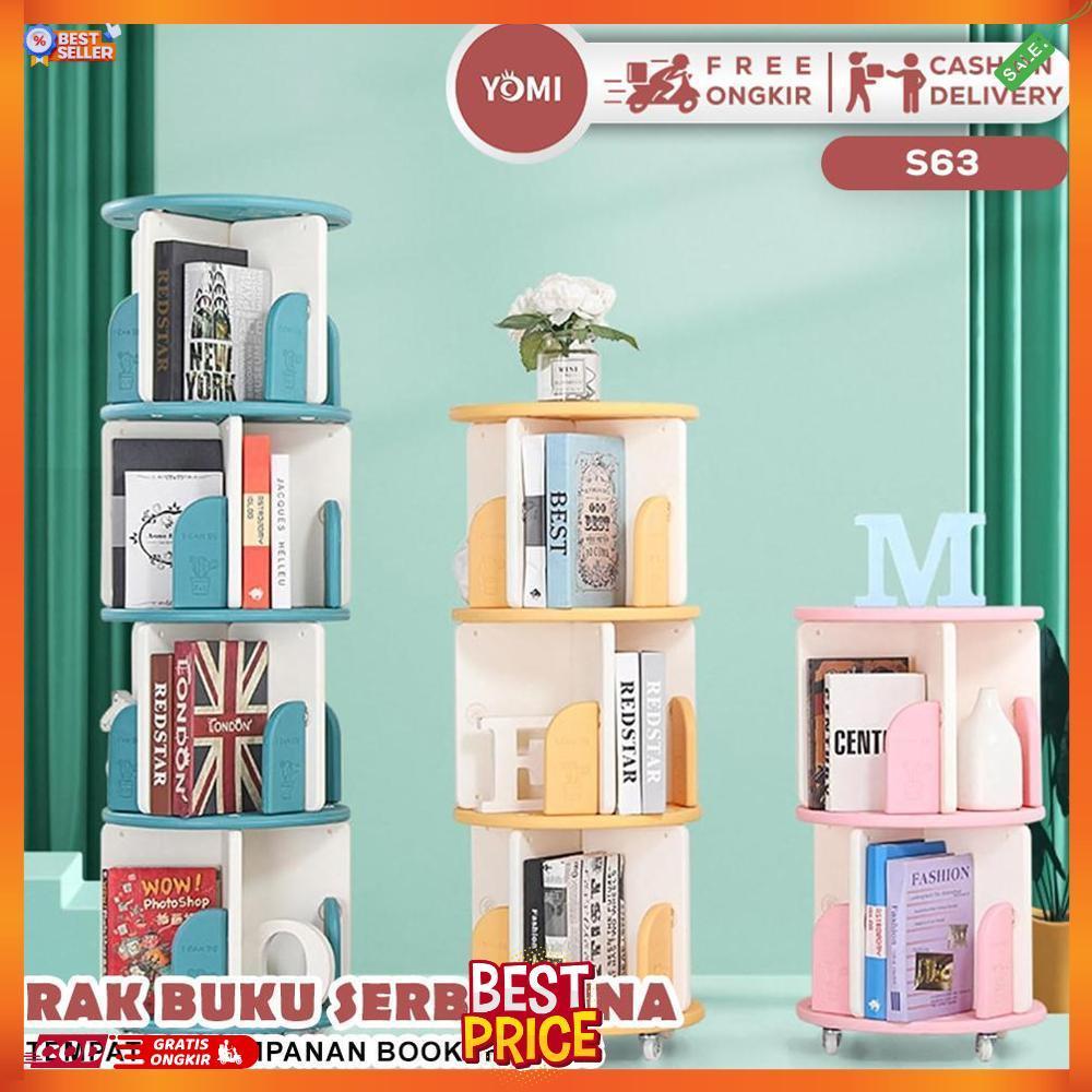 Terlaris Yomi- Putar Rak Buku Anak S63/ Rak Buku Serbaguna Tempat Penyimpanan Bookshelves