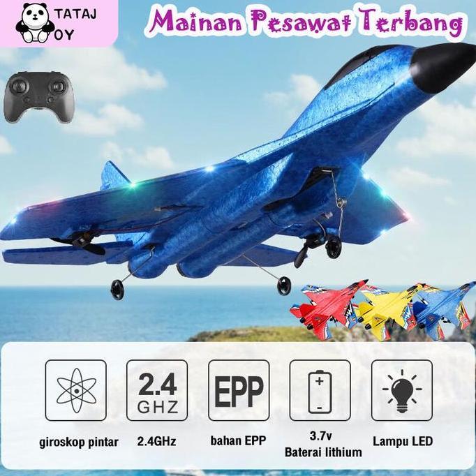 Toys- Su35 Mainan Pesat Terbang Remote Control Led Pesat Glider Airplane