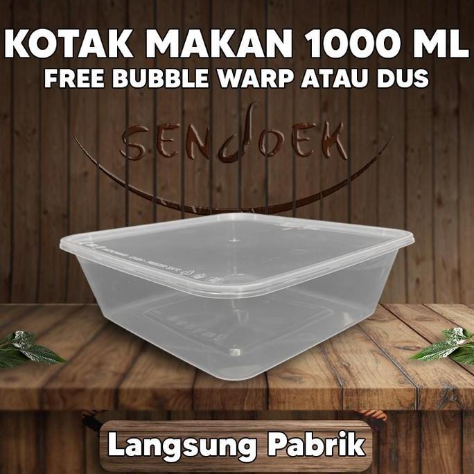 Termurah Kotak 1000Ml Square / Lunch Box/ Thinwall/Food Container