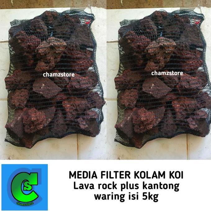 lava rock 5kg plus waring 35x40 media filter kolam koi / lava rock
