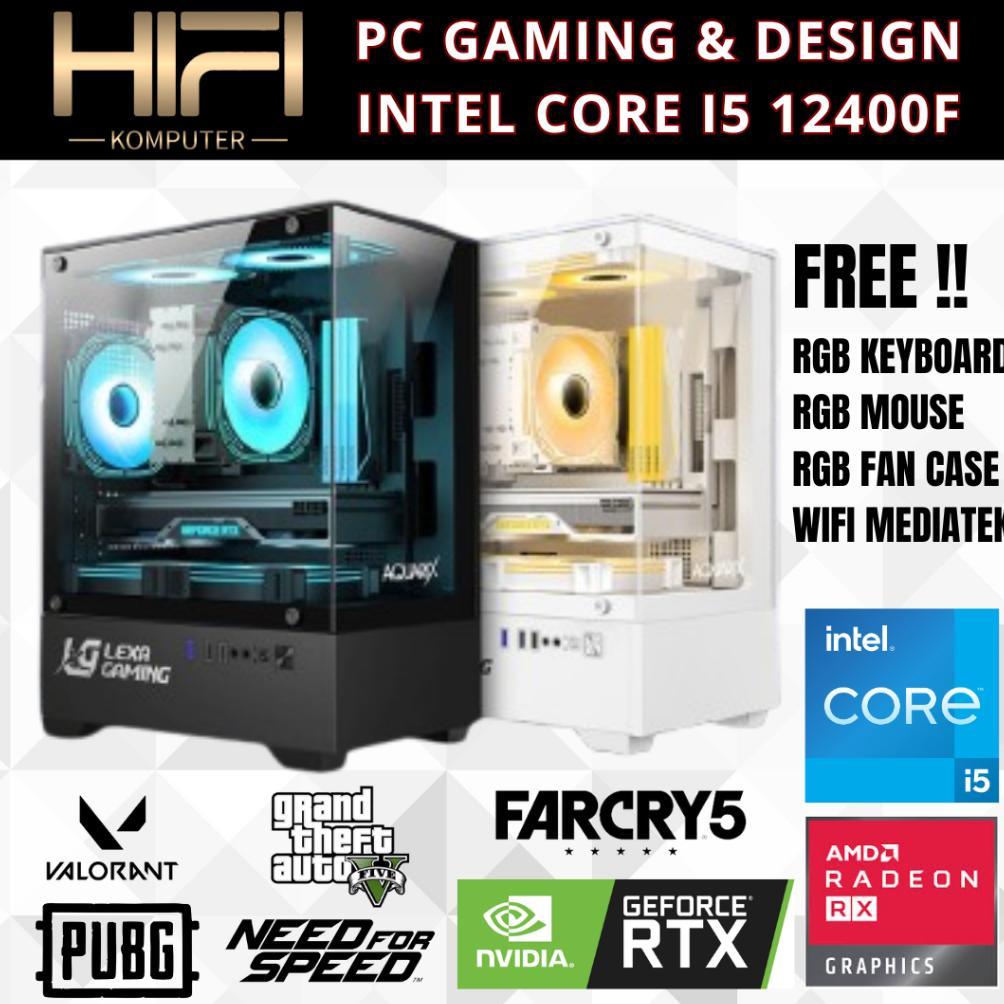 PC Gaming Fullset i5 12400F RTX 4060 8GB RTX 3060 12GB Editing Rendering Live Streaming Desain