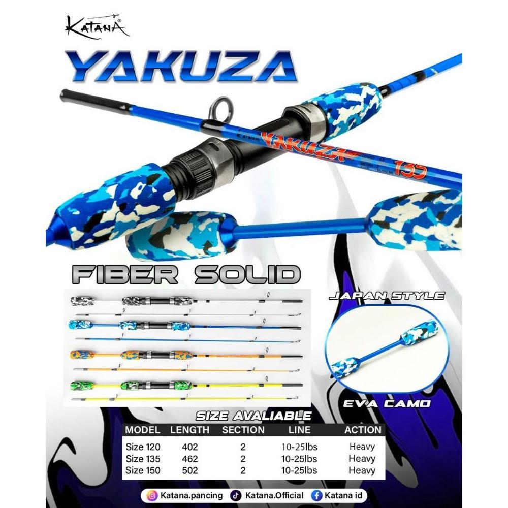 Joran Pancing KATANA YAKUZA JAPAN STYLE 120-150CM Kekuatan 10-25lbs BAHAN FIBER SOLID