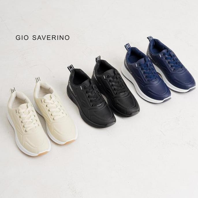 Sepatu Sekolah Hitam Pakai Tali Gio Saverino