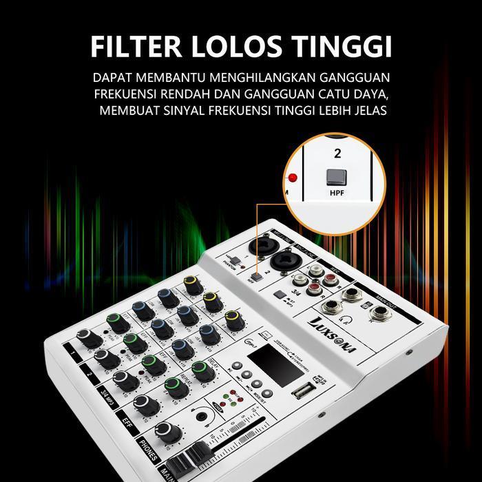 AUDIO MIXER /MIXER 4 CHANNEL / KP4 PROFESSIONAL MIXER MINI/ AMPLIFIER BLUETOOTH MINI MIXER ASHLLEY 6