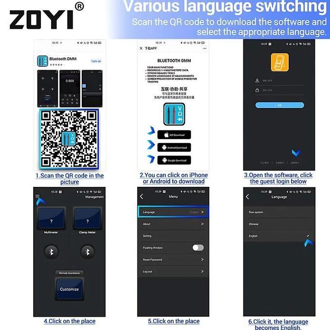 Trumento- Zoyi Zt-300Ab True Rms Ncv Uputo Mutlitester Bluetooth Dital