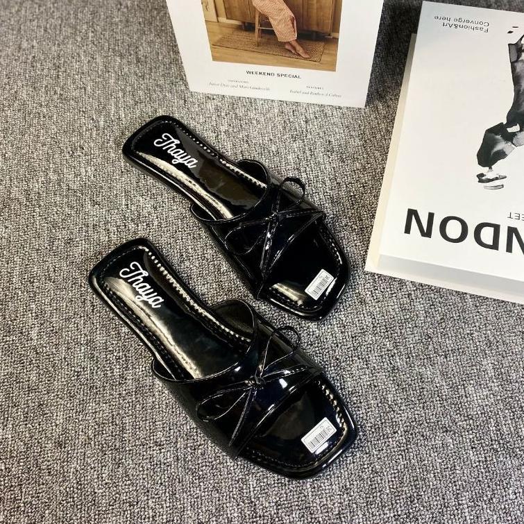 Wajib Punya Sandal Wanita Bata Sendal Platfrom Sendal Teplek Kekinian Flat Shoes Pita