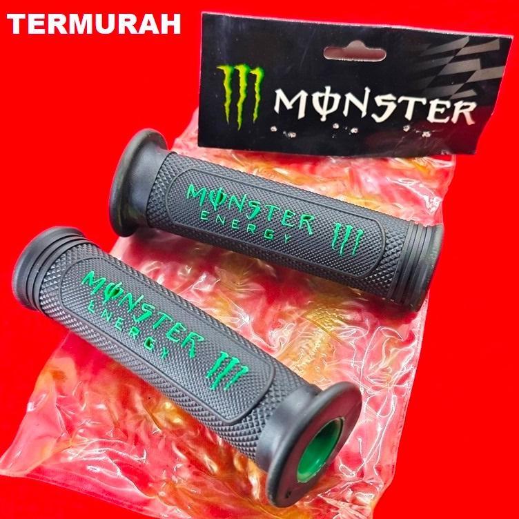 TERBARU (20F) HANDGRIP MONSTER HITAM set 2 pcs hand grip stang karet setang handspad handfat hands p