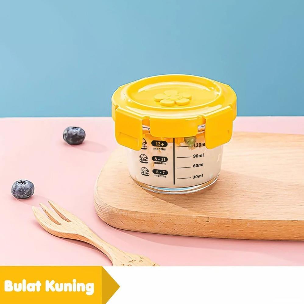 NEW PRODUCT Ideame Tempat Mpasi Kaca/ Wadah Penyimpanan Mpasi Kotak/ Baby Food Container Penutup / W