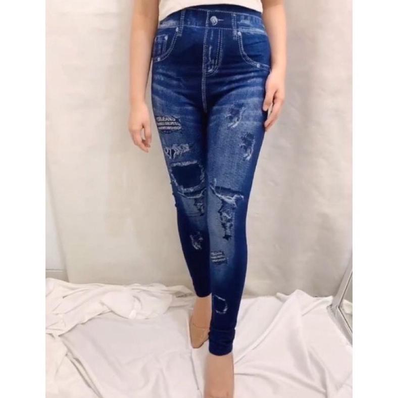 RECOMMENDED LEGGING JEANS IMPORT FIT TO 80KG / LEGING DENIM WANITA / LEJING JEANS MOTIF