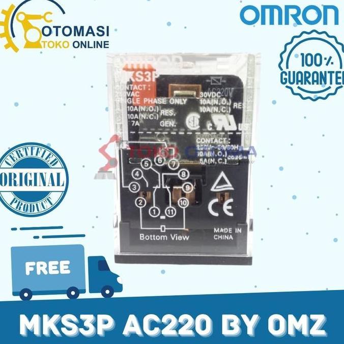 OMRON GENERAL PURPOSE RELAY MKS3P AC220 BY OMZ 3PDT AUTO27