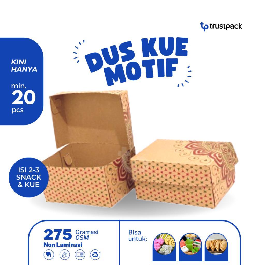 Dus Snack Kraft 14X10X7/ Box Snack/ Dus Donat/ Dus Kue/ Dus Bolu Motif