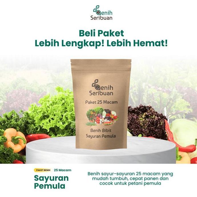 7Tridarmasila - Bibit Sayuran Paket Lengkap 25 Macam Benih Sayuran Pemula 30 Hari Panen Kangkung Cab