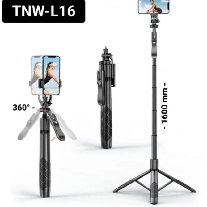 BEBAS ONGKIR - TNW L16 TONGSIS TRIPOD BLUETOOTH REMOTE Selfie Stick HP Camera - L 16
