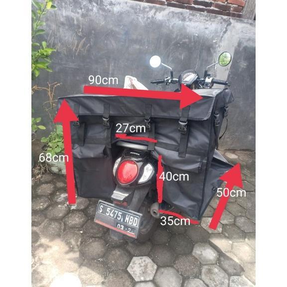 100% AMAN TOPS Tas Motor Anti Air Tebal Kuat Tas Obrok Pos Keranjang Motor Jumbo