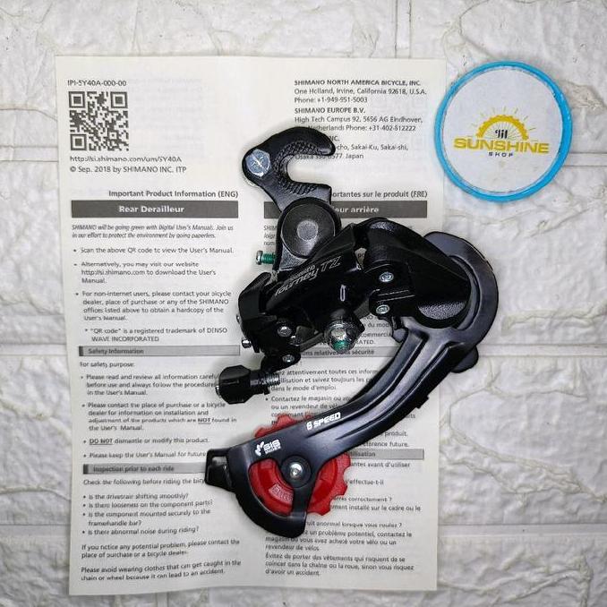 Ready RD 6 7 Speed SHIMANO Tourney TZ500 GS Rear Derailleur With Adaptor Bracket Jepit As Sepeda Fed