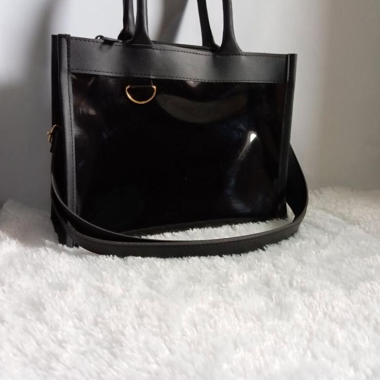 KUALITAS SUPER TAS HANDBAG MIKA TEBAL WARNA HITAM