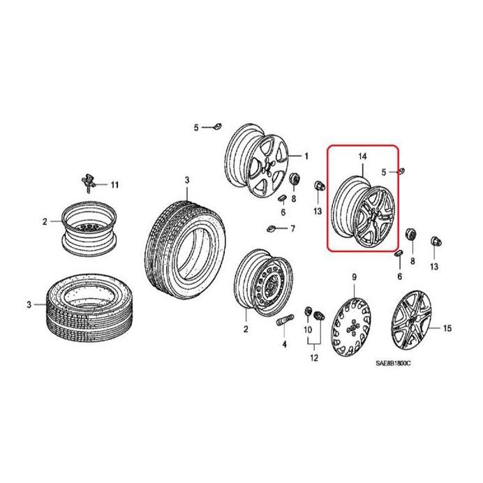 Velg Roda JAZZ GD3 2005-2007 15X6 Original murah