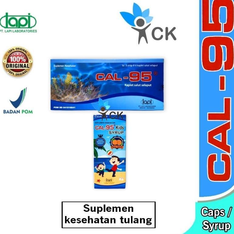 CAL 95 TABLET BOX / KIDS SYRUP 60 ML SUPLEMEN CALSIUM DAN PERTUMBUHAN TULANG MURAH