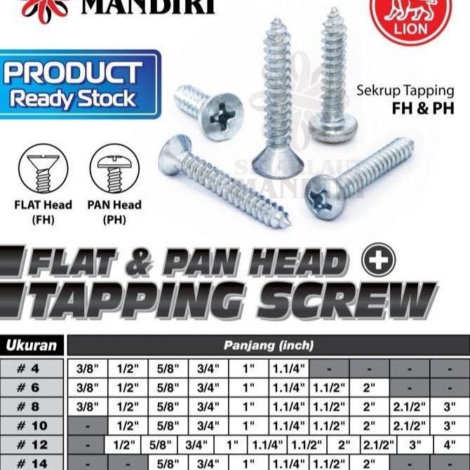 Sekrup Tapping / Tapping Screw HPL FH+ 8x3