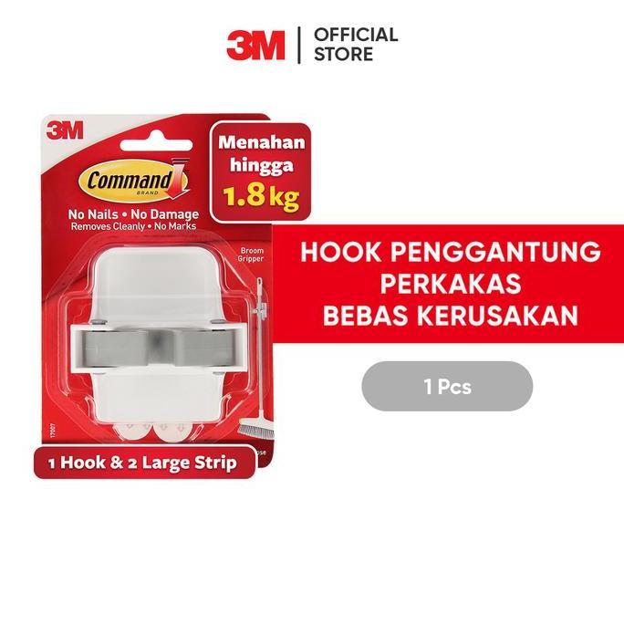 3M Command Hook, Gantungan Berperekat Sapu, 17007-Es