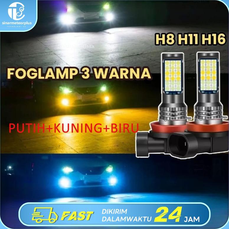 LED FOGLAMP 3 WARNA H8 H11 H16 AVANZA XENIA CALYA SIGRA AGYA AYLA ERTIGA JAZZ BRIO ROCKY RAIZE YARIS