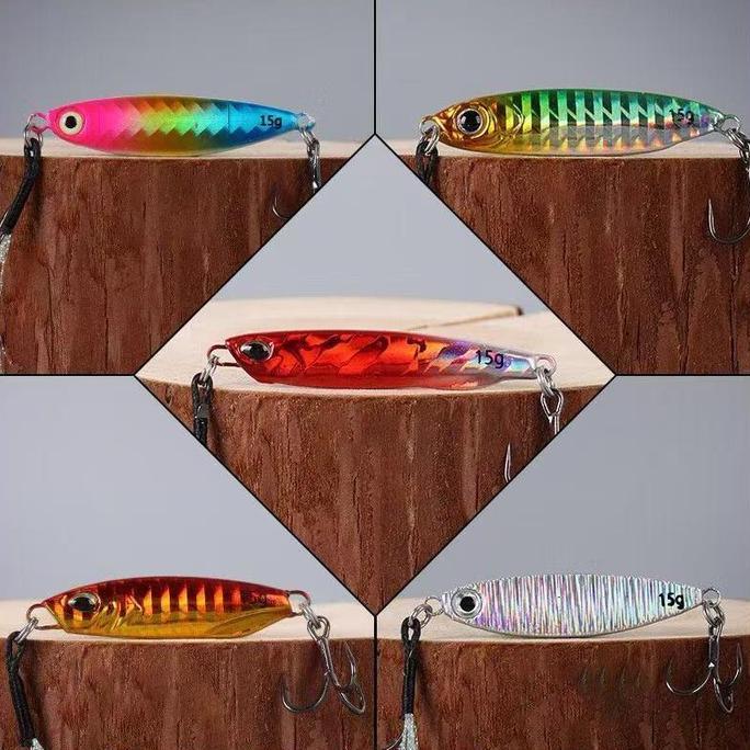 Samsers Outdoor 5PCS Set Box 7g/10g/15g/20g/30g Umpan Pancing Metal Jig Paket lure + box free Sinkin