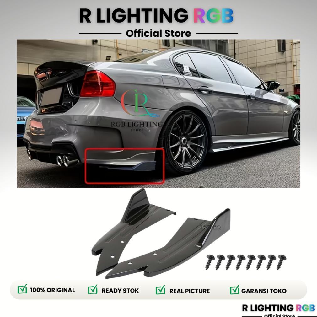 Canard Bumper Belakang Mobil Universal | Rear Diffuser Winglet Racing Look ABS Carbon dan Hitam Glos
