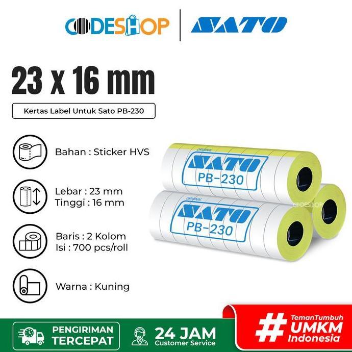 Label Sato 16x23 mm Stiker Printer Label Hand SATO