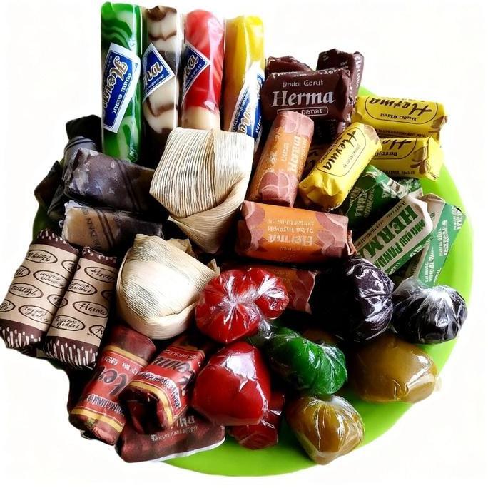 Cikcik- Dodol Garut Zebra 1 Kg Makanan Camilan Picnik Kiloan Snack Cemilan Stik Gula Manis Candy Foo