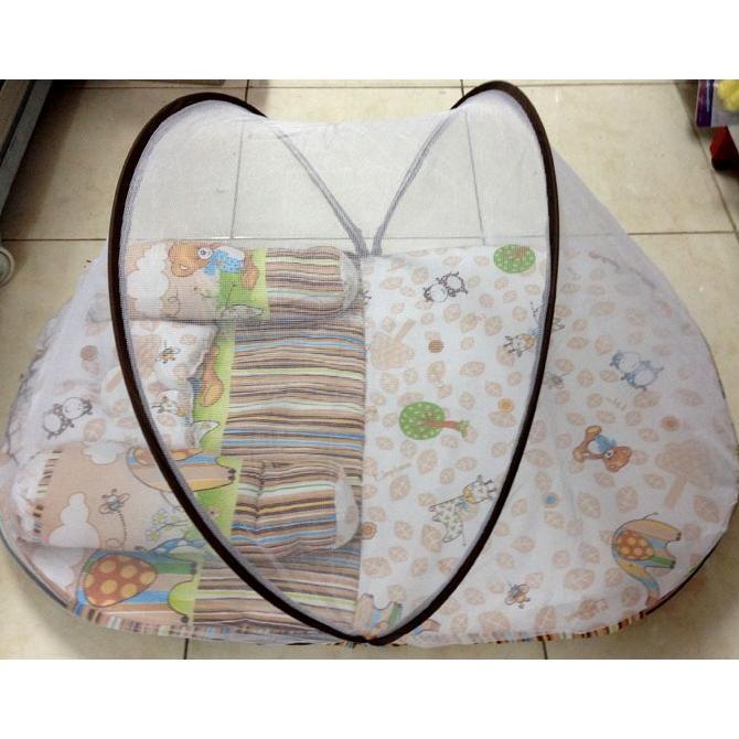 Kasur Bayi Lipat Oval Print + Kelambu Cintaka
