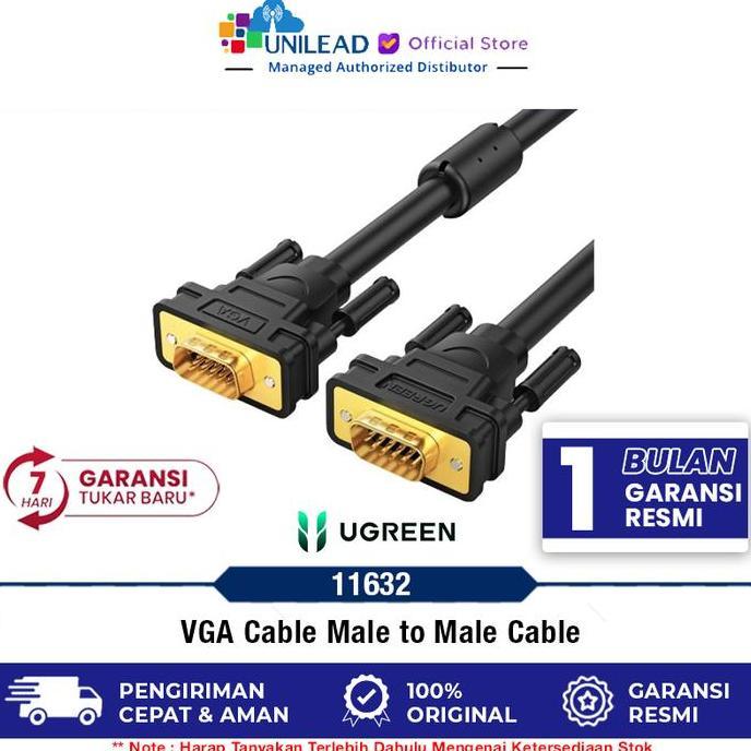 UGREEN KABEL VGA CABLE MALE MALE 2 METER ORIGINAL UGREEN