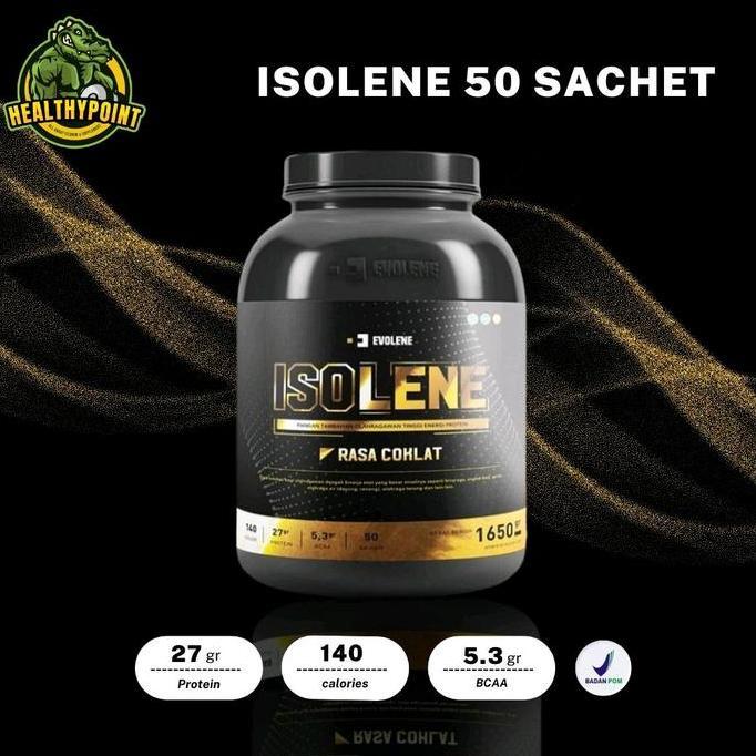 Isolene Evolene Whey Protein Isolate 50 Sachet 1650 Gr Isolene 50 Serving Bpom