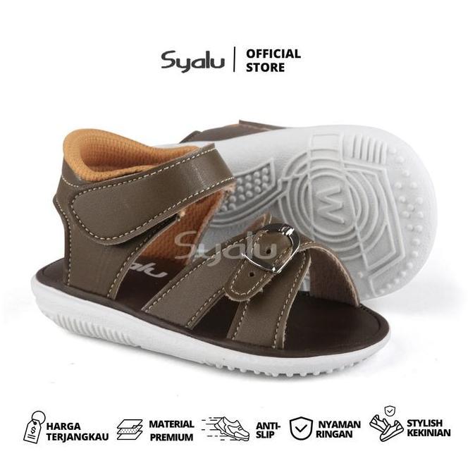 Syalu Sandal Anak Laki-Laki Bunyi Cit-Cit Usia 1-2 Tahun SG Olive untukBayi