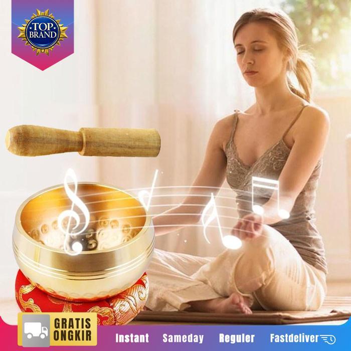 Singing Bowl Tibetan Singing Bowl Nepal Lonceng Tibet Buddha Exquisite Healing Bowl Untuk Meditasi
