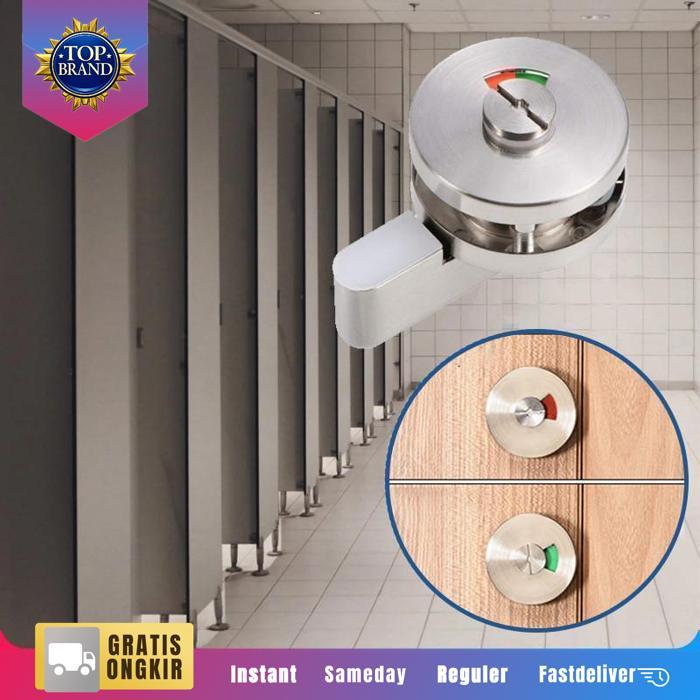 Baja Tahan Karat Kunci Pintu Toilet Partisi Grendel Indikator Kunci Indikator Pintu Kamar Mandi