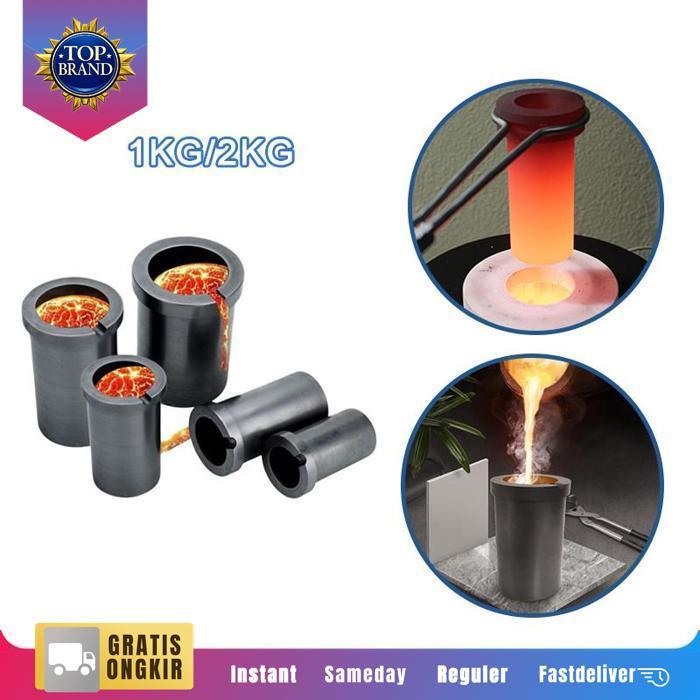 Crucible Lanjutan High-Purity Melting Graphite Crucible 1Kg/2Kg Untuk Peleburan Logam Emas Dan Perak