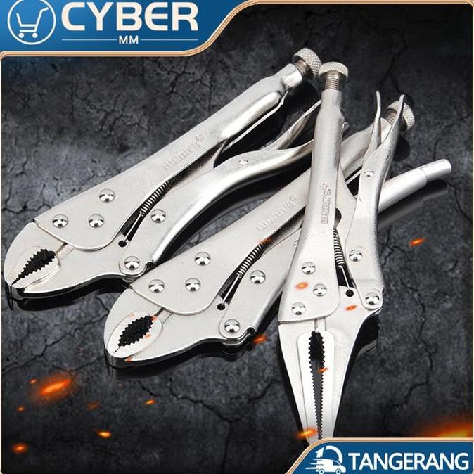SYLVETI 9.5 Inch Tang Buaya Besar Tipe C Tang Buaya Lurus / Locking Plier