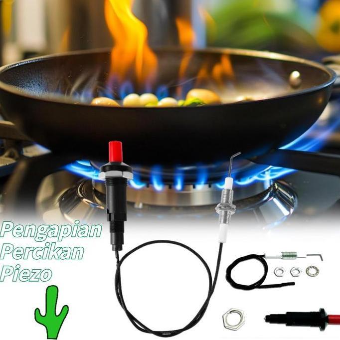 RGPOTZ Pematik Kompor Piezo Igniter Button Kabel Anti Panas Super Tahan Panas Busi Pematik Kompor Ta