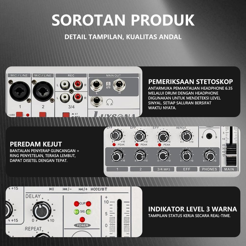HOT PRODUCT Mixer audio 4-channel/99DSP Mixer profesional/ashley mixer mini/Sound Card Amplifier Blu