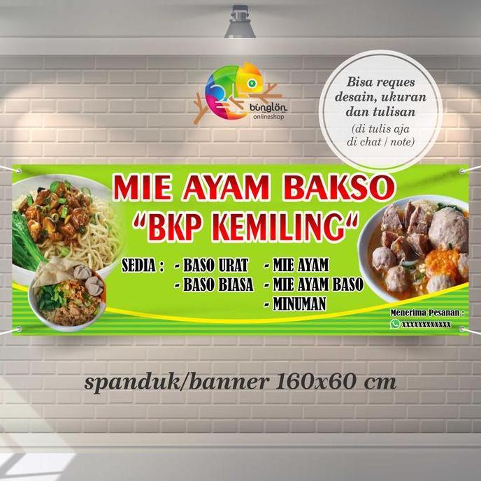 Spanduk Banner Mie Ayam Bakso Free Request Custom Desain