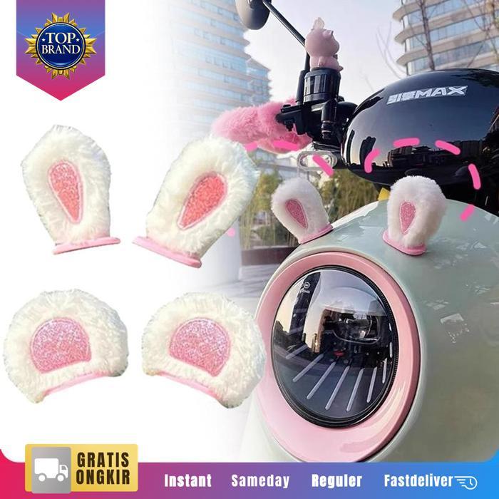 Sepasang Aksesoris Telinga Sepeda Listrik Mobil Kuping Sepeda Listrik Ornament Aksesoris Sepeda