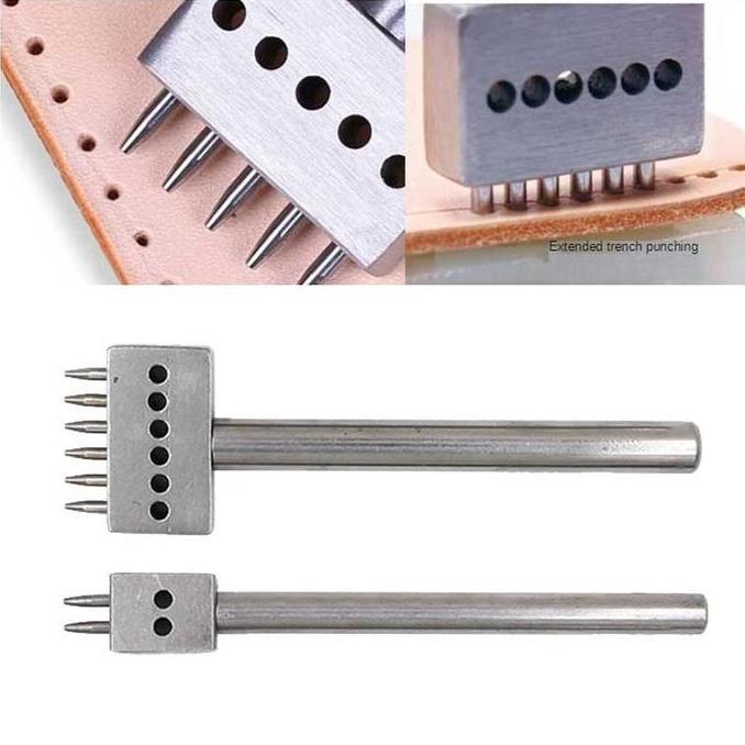LIJITOH 4mm Alat Pelubang Pembolong Kulit  2 6 Lubang Ikat Pinggang Plong Kulit