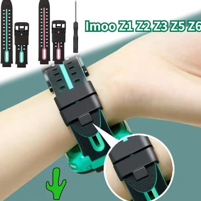 RGPOTZ Tali Jam Anak Imoo Silicone Rubber Strap Original untuk Imoo Z1/Z2/Z3/Z5/Z6 Smartwatch